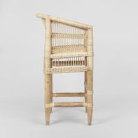 Livingstone Bar Stool Natural/White cushion - Outdoor Under-Cover
