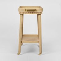 Royce Fluted Oak Bar Cart Natural