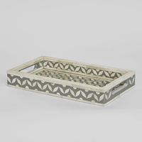 Isla Bone Inlay Tray Grey/White