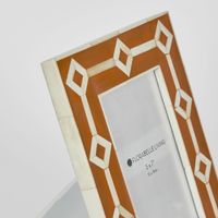 Sasha Bone Inlay Photo Frame Orange 5x7