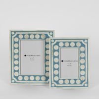 Zena Bone Inlay Photo Frame Light Blue 4x6