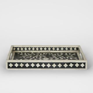 Yari Bone Inlay Tray Black/White