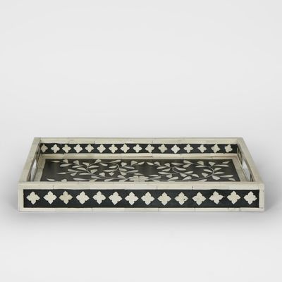 Yari Bone Inlay Tray Black/White