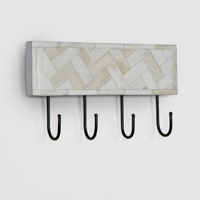 Vada Bone Inlay White Wall Hooks