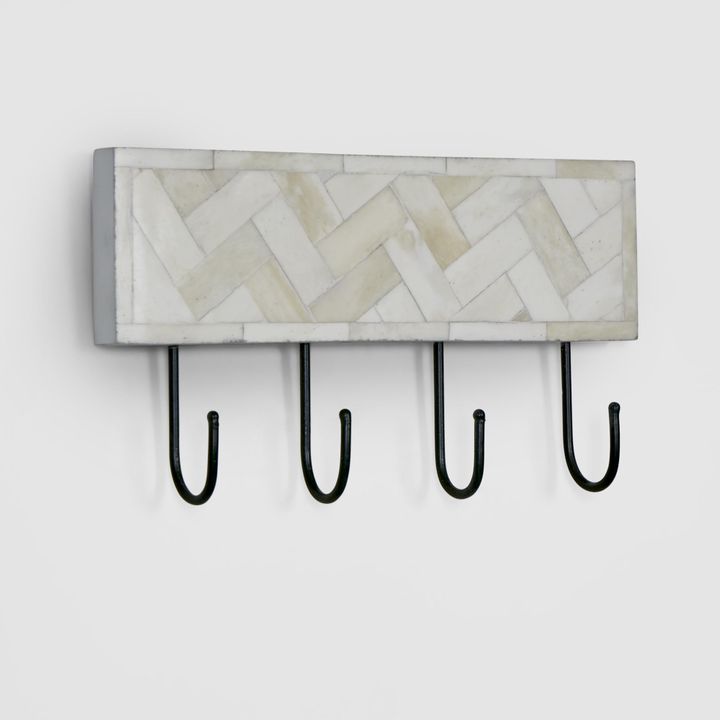 Vada Bone Inlay White Wall Hooks