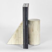 Lyra Bone Inlay Bookends White