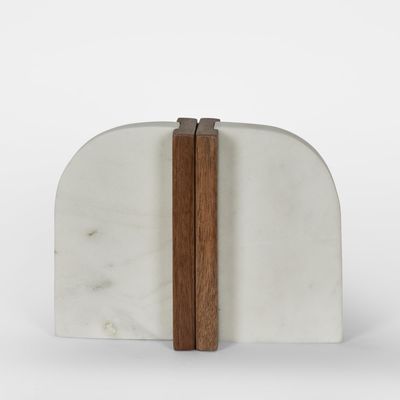 Shira Marble Bookends White