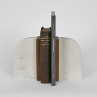 Shira Marble Bookends White