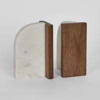 Shira Marble Bookends White