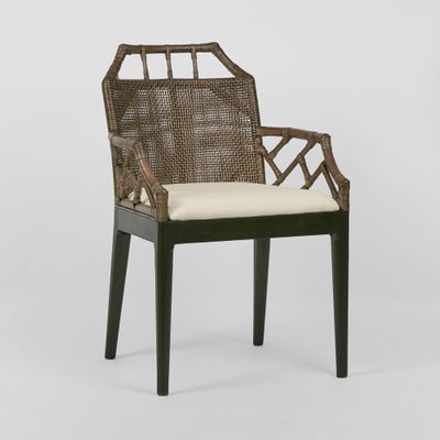 Baker Dining Chair with arms Soil Brown