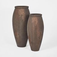 Oyster Lava Planter LGE Brown