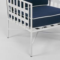 Sheffield Iron Lounge Chair White/Navy -Outdoor