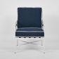 Sheffield Iron Outdoor Lounge Chair White/Navy
