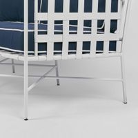 Sheffield Iron 2 seater Lounge Armchair White/Navy -Outdoor