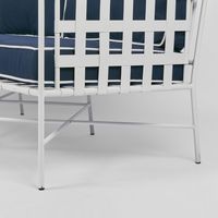 Sheffield Iron Lounge White/Navy -Outdoor