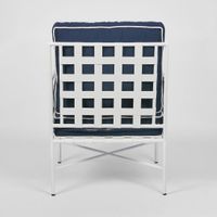 Sheffield Iron 2 seater Lounge Armchair White/Navy -Outdoor