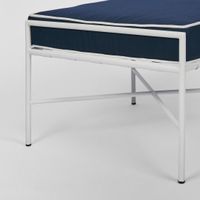 Sheffield Iron Ottoman/footstool White/Navy -Outdoor