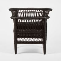 Livingstone Wicker Armchair Black/Black cushion - Outdoor Under-Cover