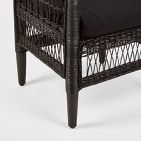 Livingstone Wicker Armchair Black/Black cushion - Outdoor Under-Cover