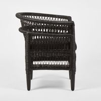 Livingstone Wicker Armchair Black/Black cushion - Outdoor Under-Cover