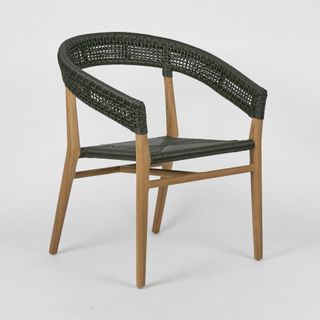Cove Teak & Synthetic Outdoor Dining Chair Black