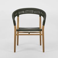 Cove Teak & Synthetic Dining Chair Black -Outdoor