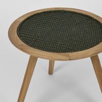 Cove Teak & Synthetic Side Table Black - Outdoor