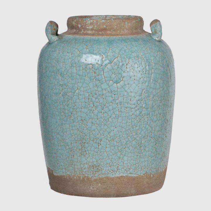 Melanie Terracotta Vase Turquoise LGE