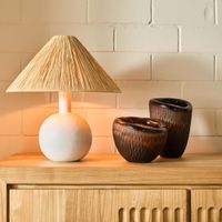 Fossil Low Vase Brown