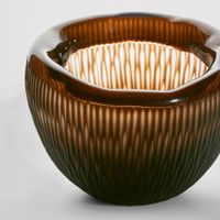 Fossil Low Vase Brown