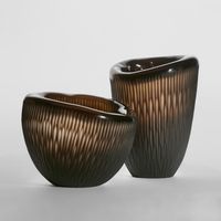 Fossil Low Vase Brown