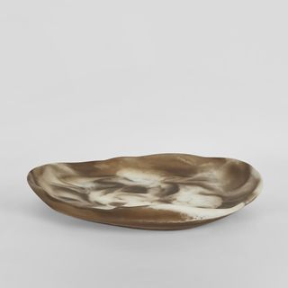 HALO Swirl Resin Serving Platter Medium Latte
