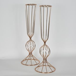 Rose Gold Iron Floral Ball Stand