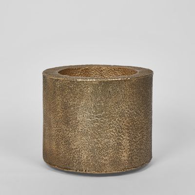 Harlow Hammered Aluminium Planter Antique Gold Small