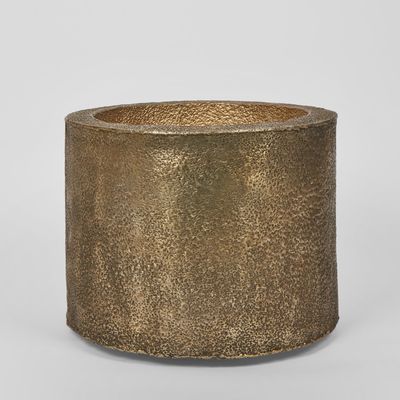 Harlow Hammered Aluminium Planter Antique Gold Medium