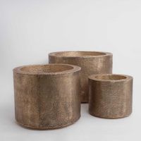 Harlow Hammered Aluminium Planter Antique Gold Large