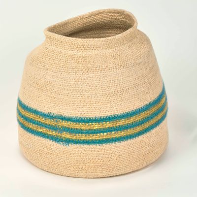 Thia Woven Basket Blue & Green