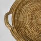 Paume Rattan Round Serving Tray with Handles Natural