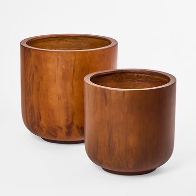 Florian Set of 2 Planter Rust Look