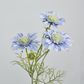 Light Blue Scabiosa 3 Flowers and 2 Buds