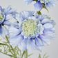 Light Blue Scabiosa 3 Flowers and 2 Buds