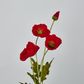 Red Poppy Spray 3 Flowers 1 bud