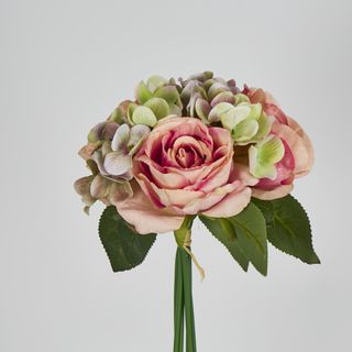 Dusty Blue Rose & Hydrangea Bouquet