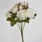 39cm White Rose Bush x 9