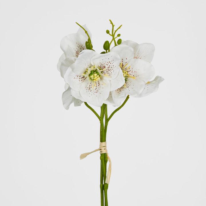 White Christmas Rose Bouquet 31cm