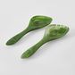 IDRA Swirl Resin Salad Servers Green