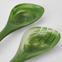 IDRA Swirl Resin Salad Servers Green