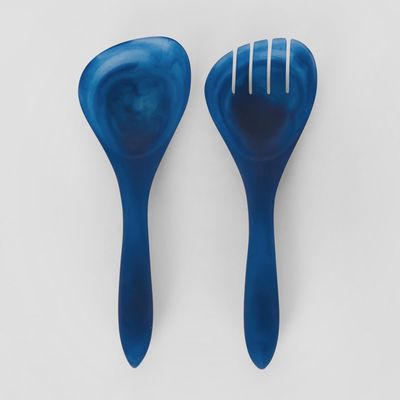 IDRA Swirl Resin Salad Servers Blue