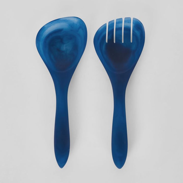 IDRA Swirl Resin Salad Servers Blue