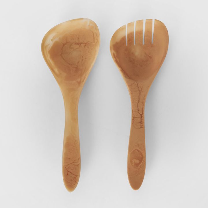 IDRA Swirl Resin Salad Servers Peach